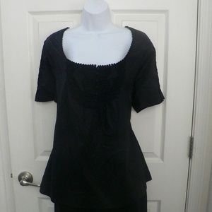 New Elle Black Short Sleeve tie back top XL